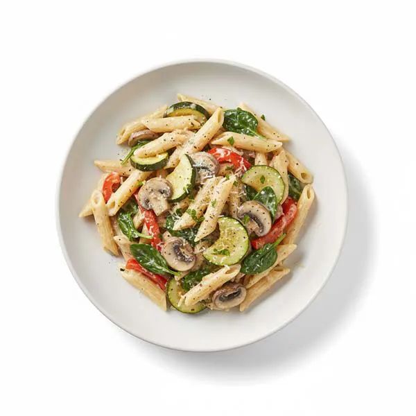 Garden Vegetable Mushroom With Cream Penne